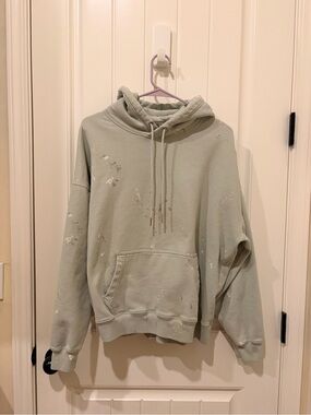 🎨 Abercrombie & Fitch Sage Paint-Splatter Cowl Hoodie